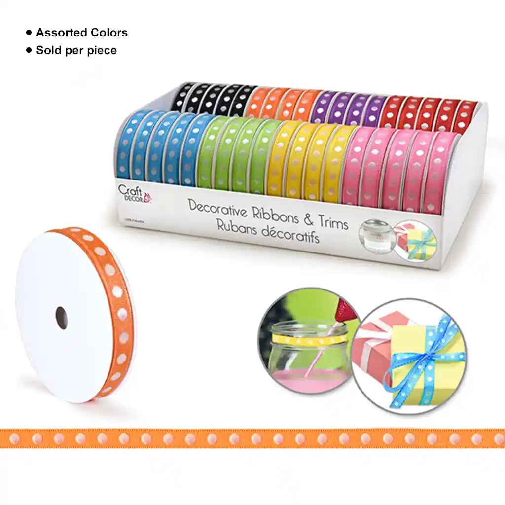 Craft Decor Ribbons & Trims: 3/8in x 4yd Rolls Bold