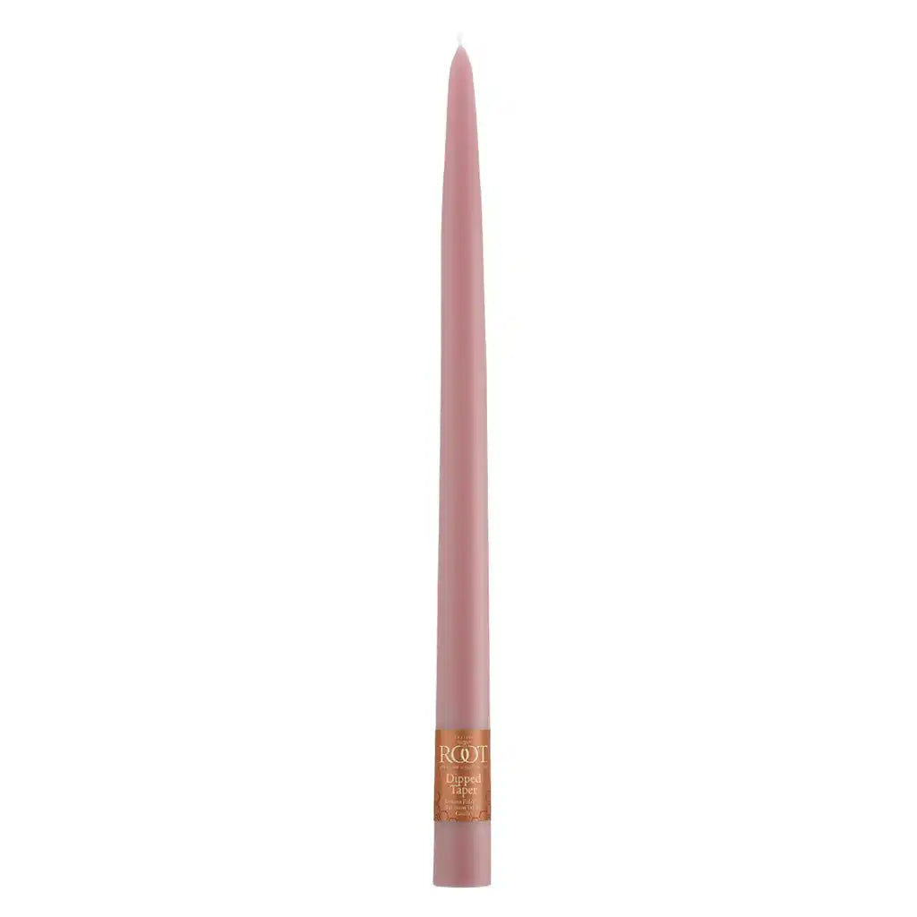 Dipped Taper Candle 12in, Dusty Rose