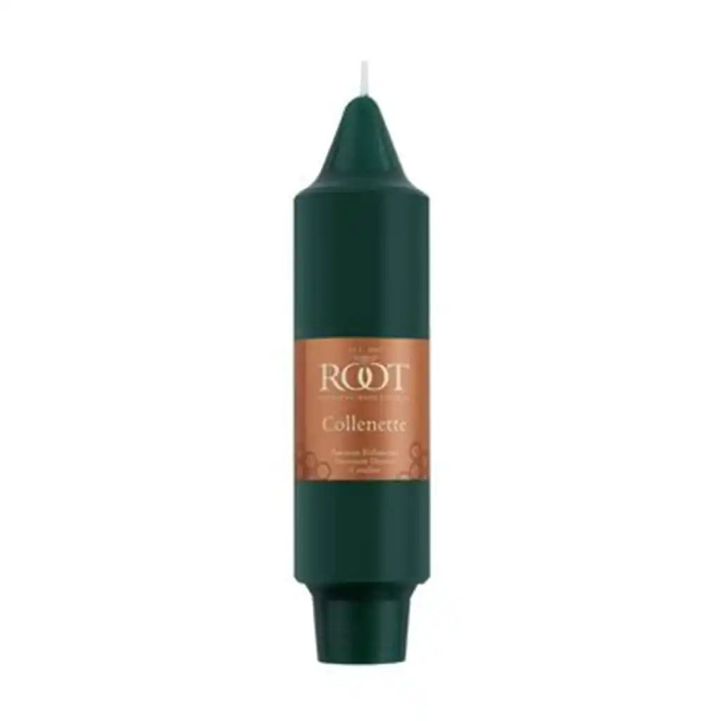 5in Smooth Collenette Single Candle, Dark Green