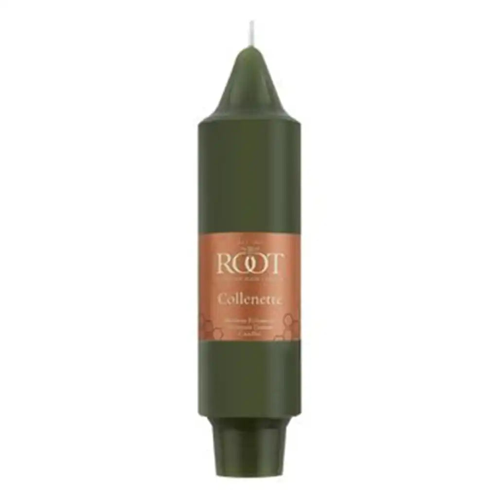 5in Smooth Collenette Single Candle, Dark Olive