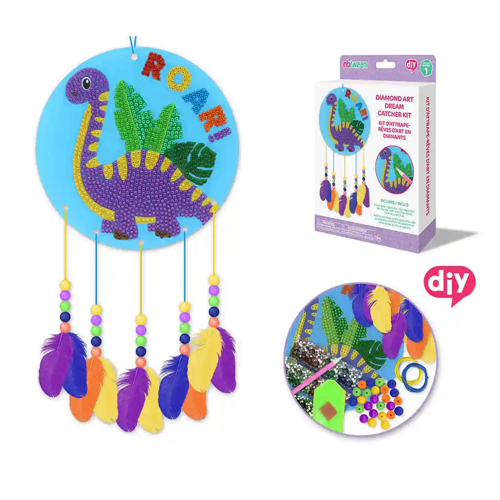 Craft Medley Kit: Diy Diamond Painting Dream Catcher Kit Dino