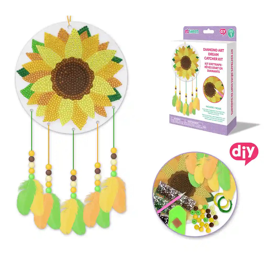 Craft Medley Kit: Diy Diamond Painting Dream Catcher Kit Sunflower