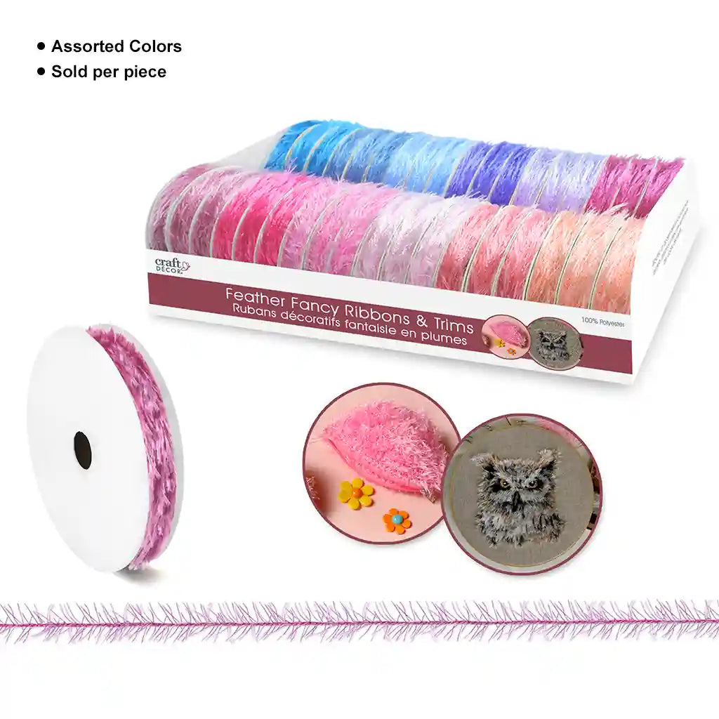 Craft Decor Ribbons/Trims: Feather Fancy 6yd Rolls
