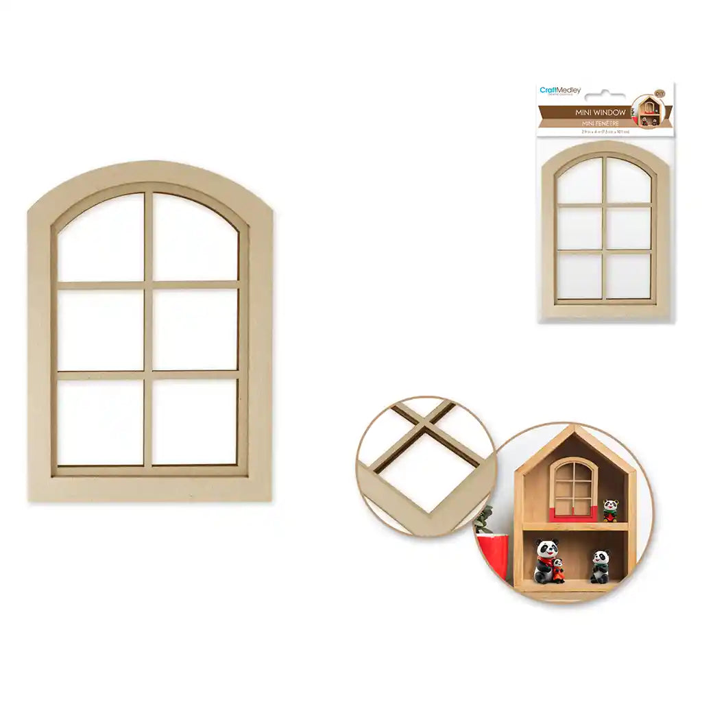 Wood Craft: 4in Diy Mini 3D Framed Window Arch