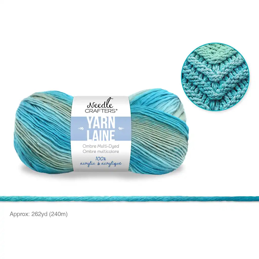 Needlecrafters: 100G Ombre Acrylic Yarn Multi-Dyed Ball Lagoon