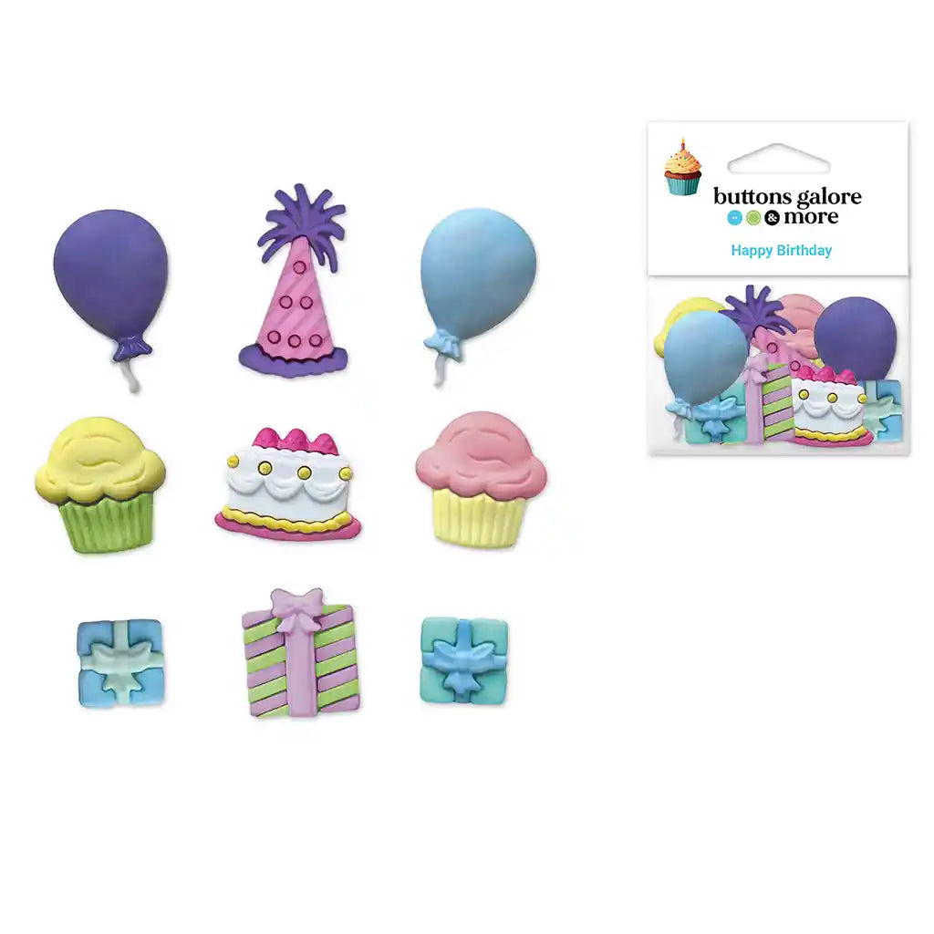Buttons Galore &amp; More: Craft &amp; Sewing Novelty Buttons  4020 Happy Birthday