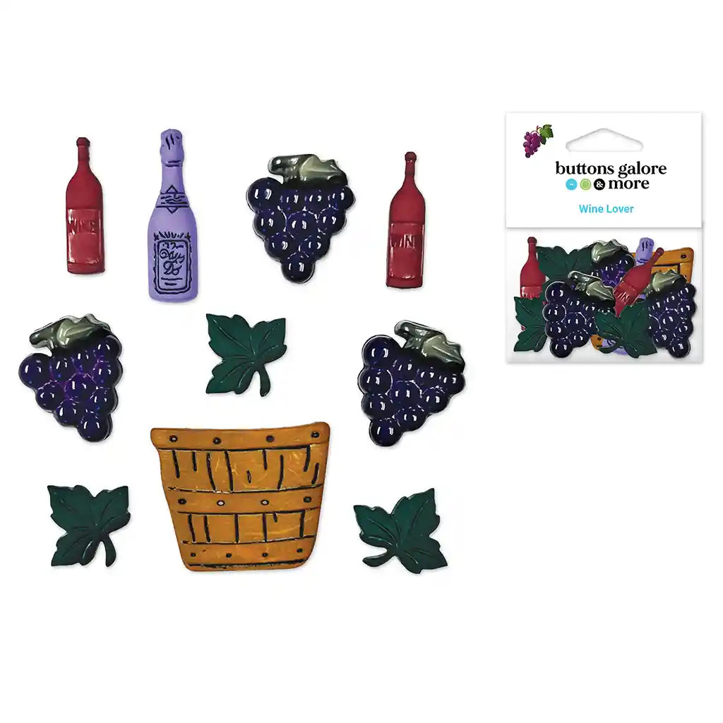 Buttons Galore &amp; More: Craft &amp; Sewing Novelty Buttons  4089 Wine Lover