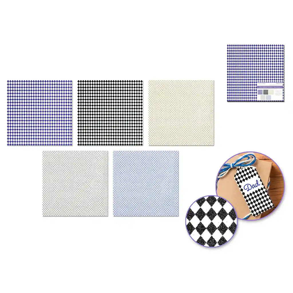 Scrapbook Paper: 12in X 12in Glitter Cardstock 250Gsm Asst 5Col Diamond Dazzle