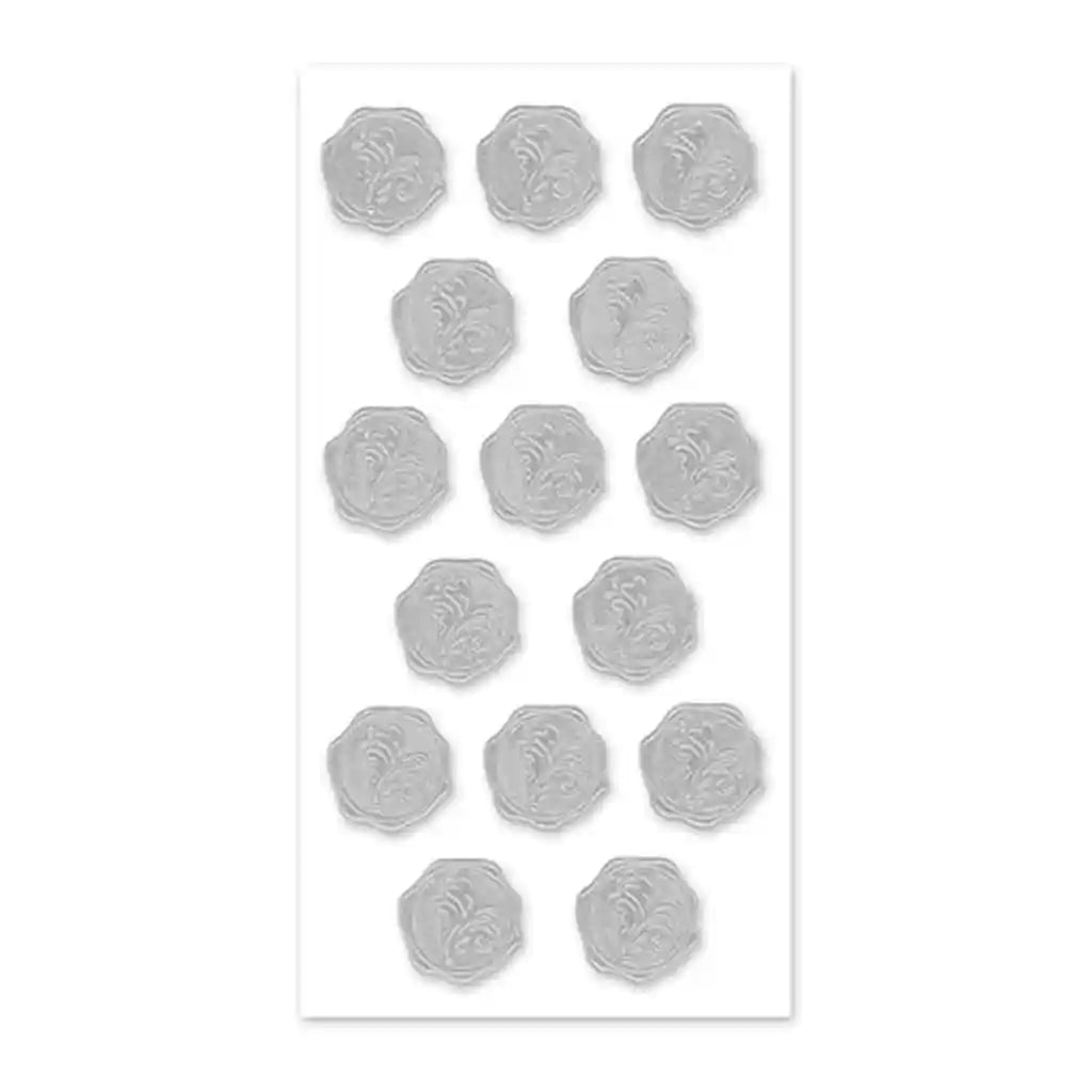 Paper Craft Sticker: 3.9in x 7.2in 3D Wax -Effect Seals 15Pc