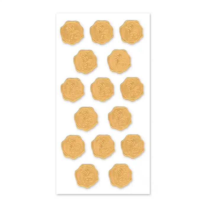 Paper Craft Sticker: 3.9in x 7.2in 3D Wax -Effect Seals 15Pc
