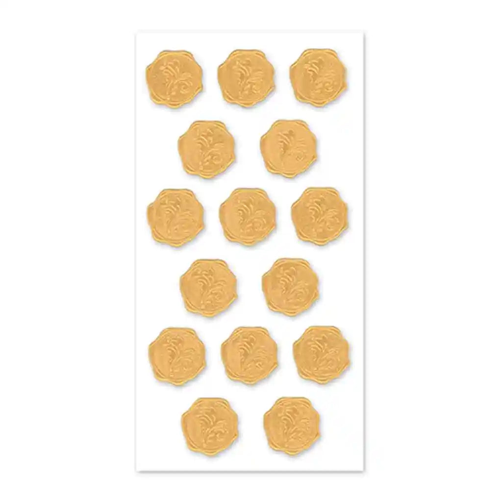 Paper Craft Sticker: 3.9in x 7.2in 3D Wax -Effect Seals 15Pc