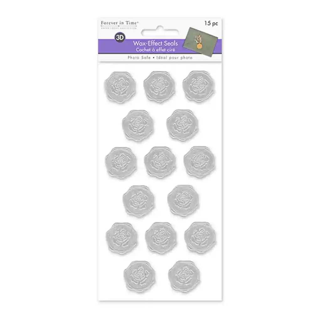 Paper Craft Sticker: 3.9in x 7.2in 3D Wax -Effect Seals 15Pc