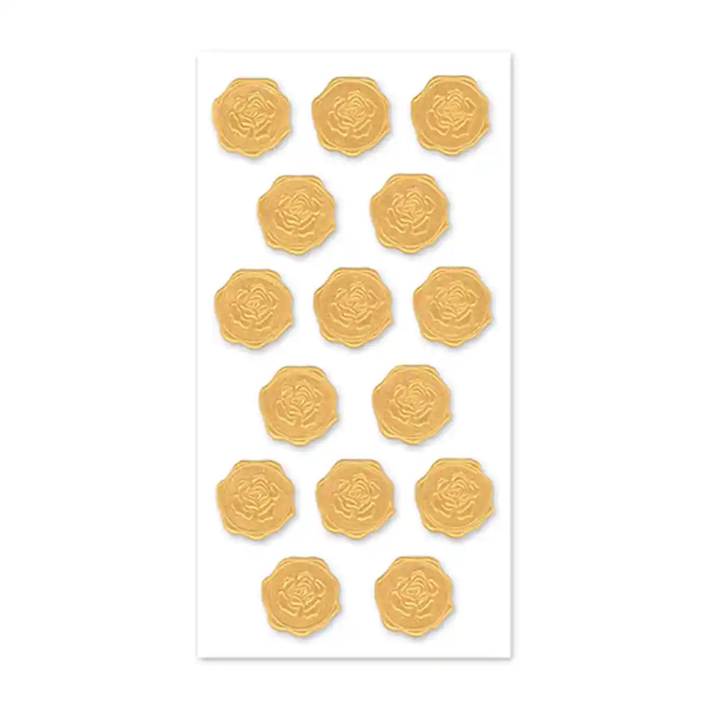 Paper Craft Sticker: 3.9in x 7.2in 3D Wax -Effect Seals 15Pc