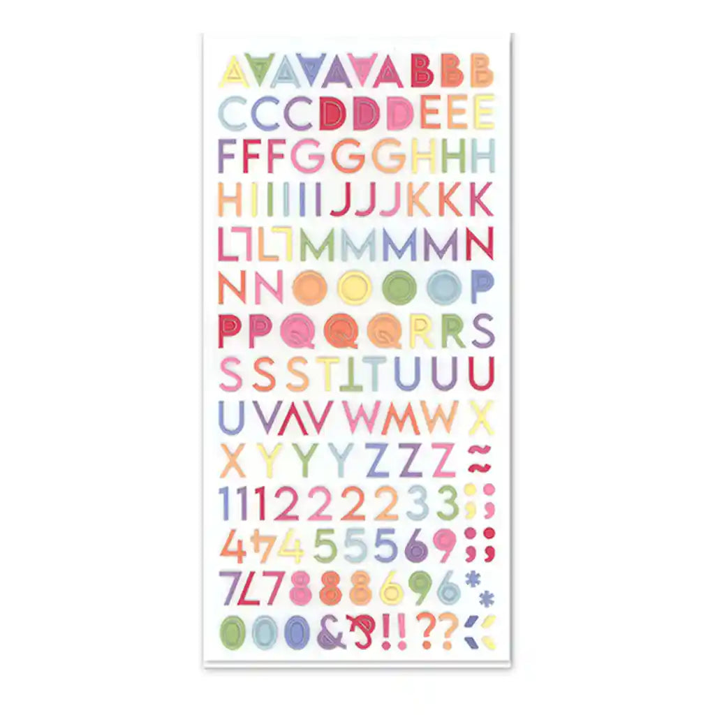 Paper Craft Sticker: 3.7in x 7.7in 3D Puffy Icons Mini Font Fun