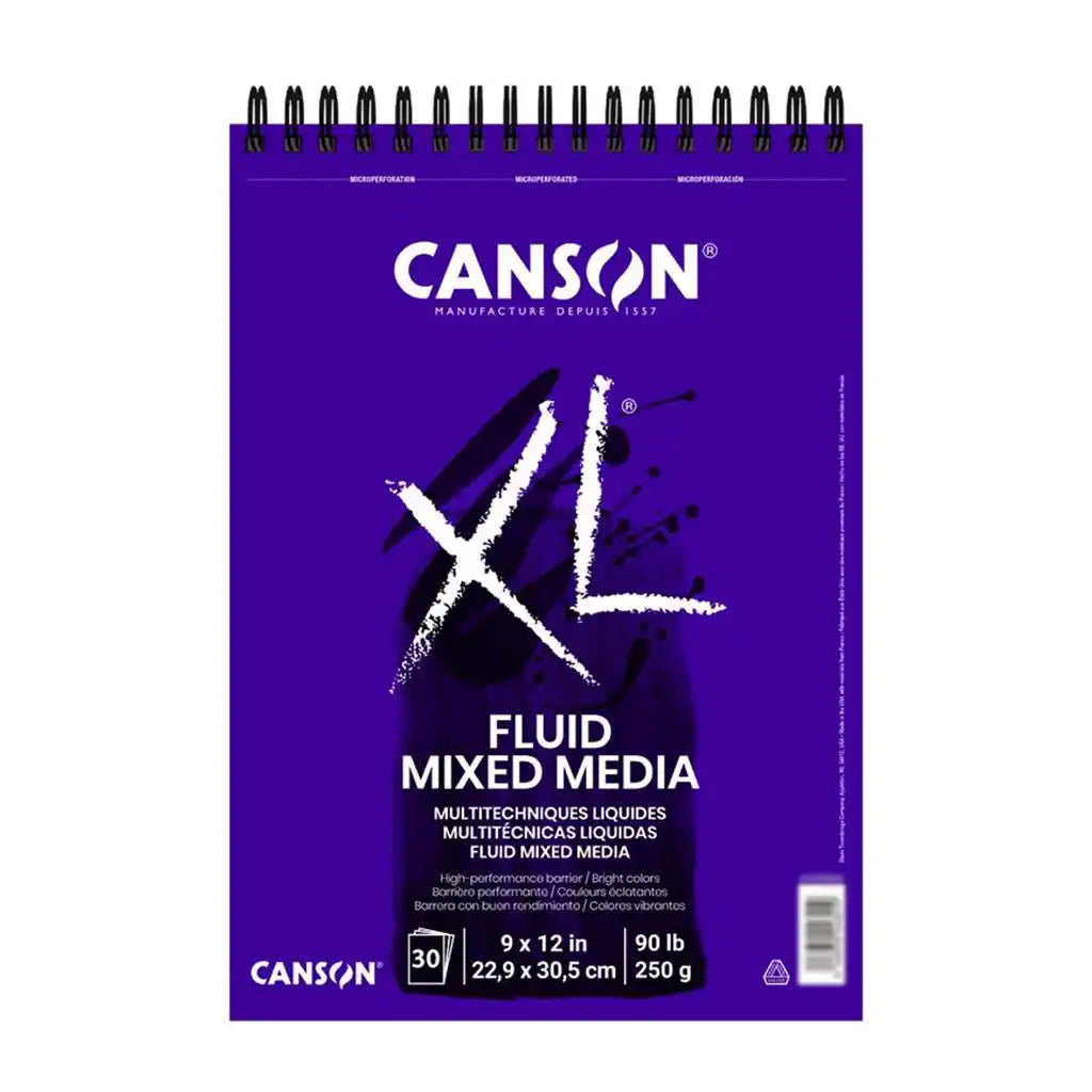 Canson XL Fluid Mixed Media Pad 9in x 12in, 30 Sheets