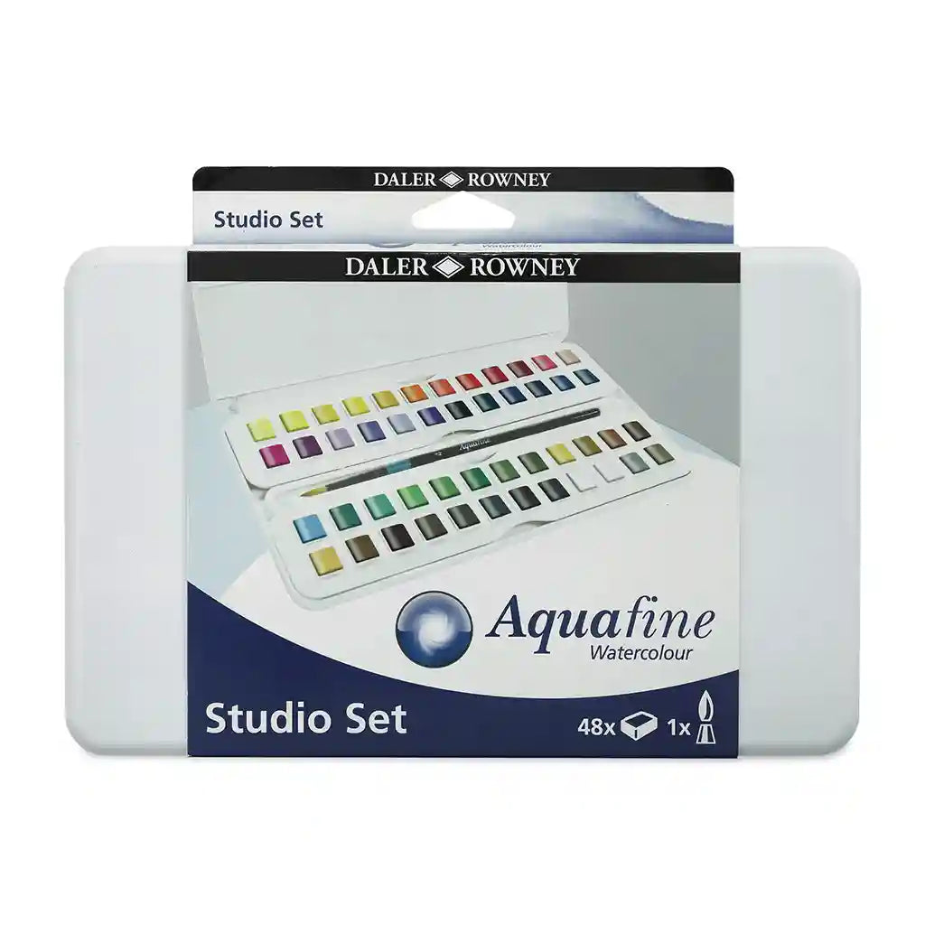 Daler-Rowney Aquafine Watercolour Set 48 Half Pan