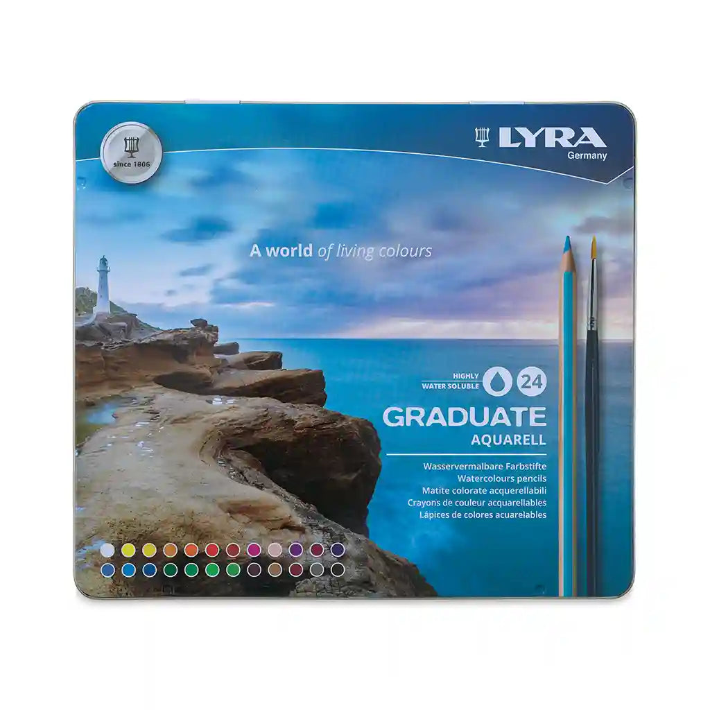 Lyra Graduate Metal Tin Aqua Pencil 24pcs