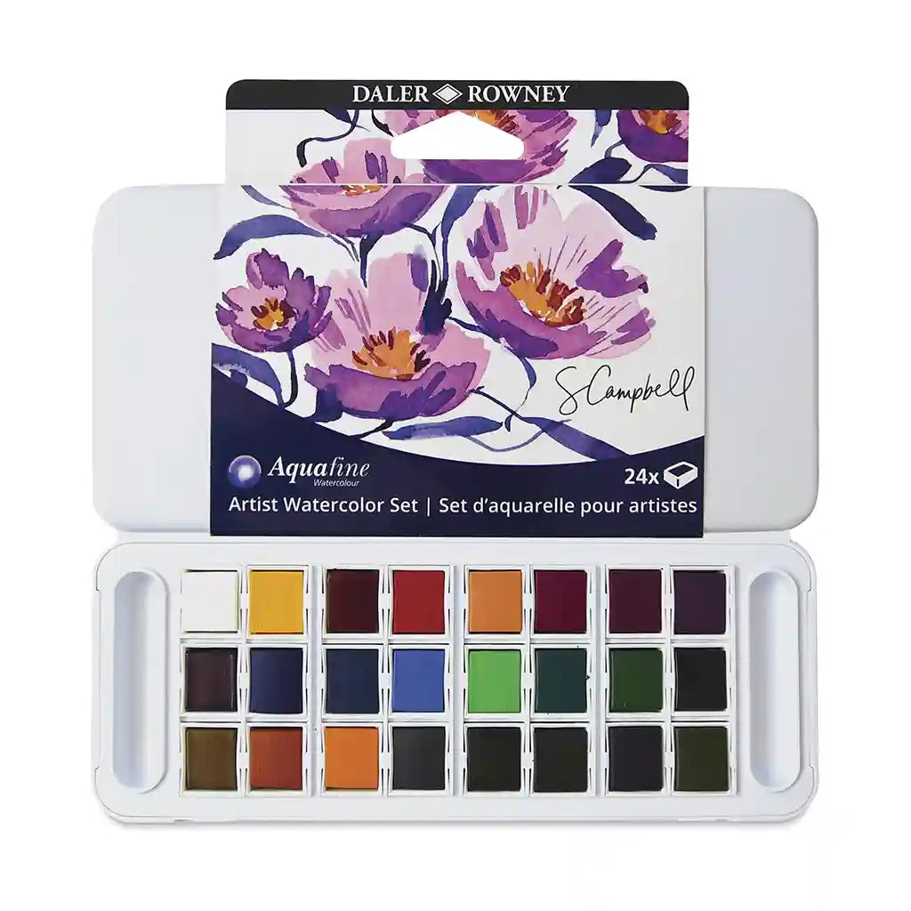 Daler-Rowney Aquafine 24 Half Pan Shayda Set of 24