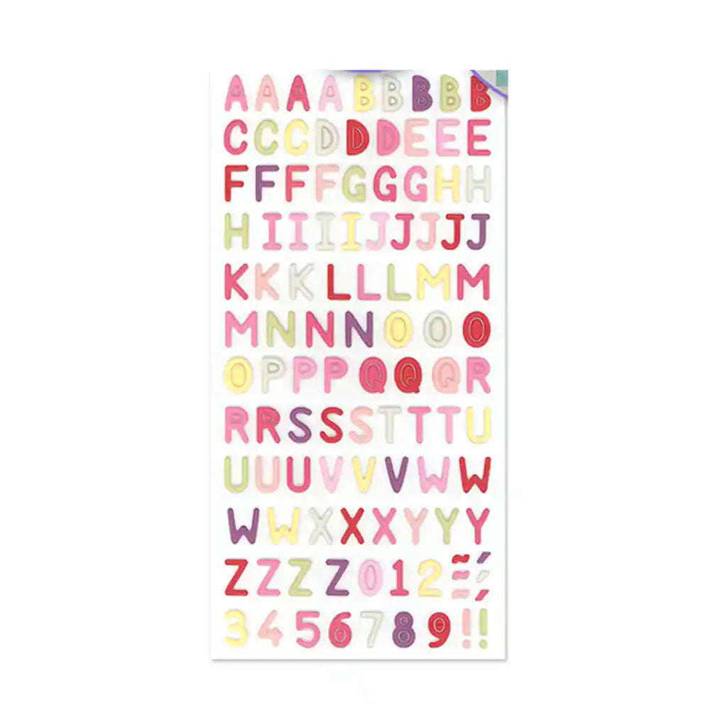 Paper Craft Sticker: 3.7in x 7.7in 3D Puffy Icons Mini Font Fun