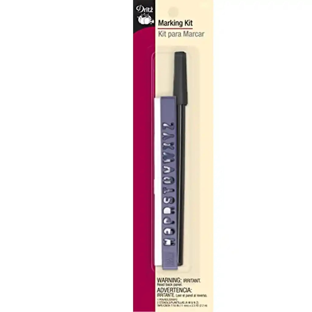 Marking Kit with Iron-On Tape, Pen &amp; Letter Stencils