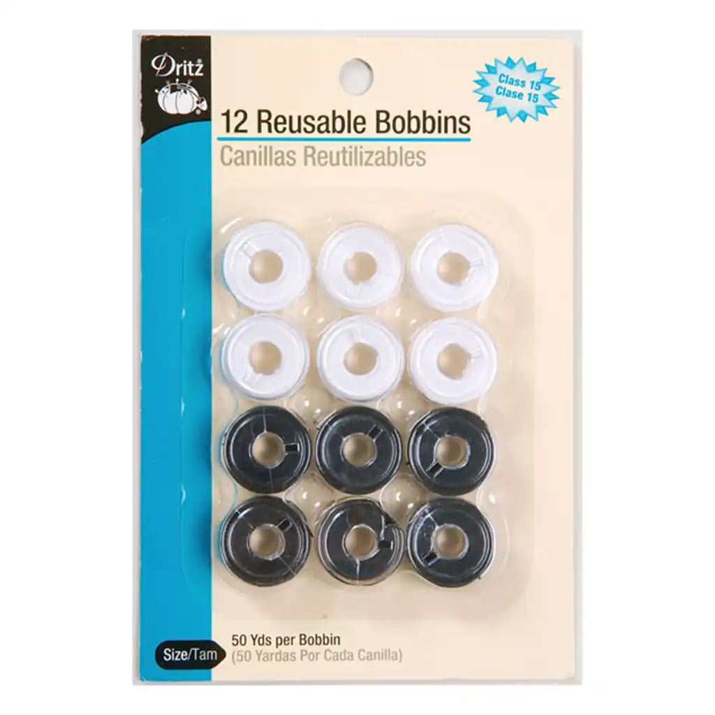 Reusable Bobbins Class 15 Plastic, 12ct