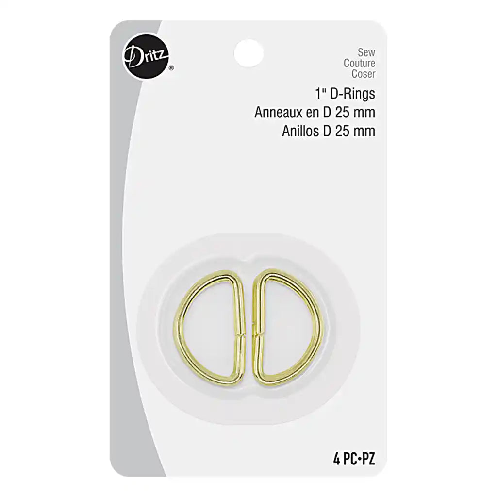 Dritz D-Rings 1in Gold 4/pkg