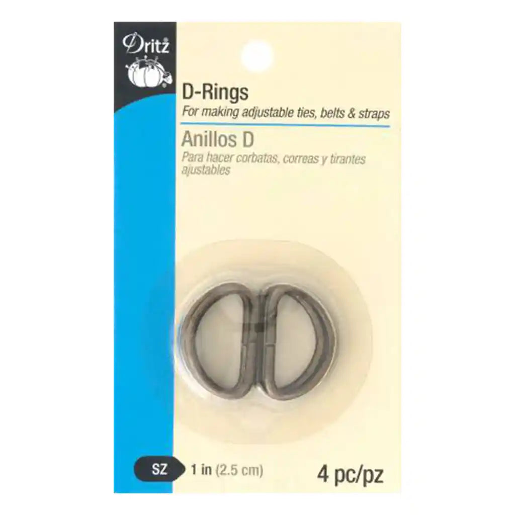 D-Ring Antique Brass 1in, 4pc