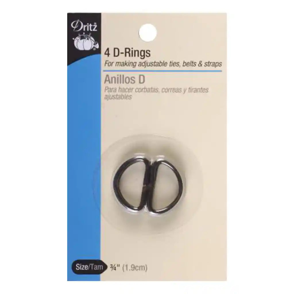 D Ring Black 3/4in 4ct
