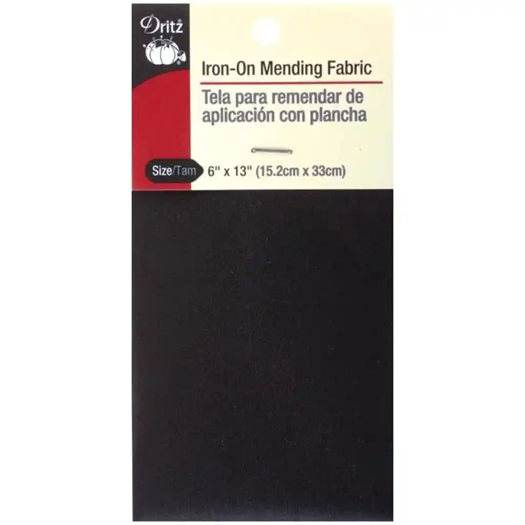 Fabric Mending Iron On 6x13in, Black