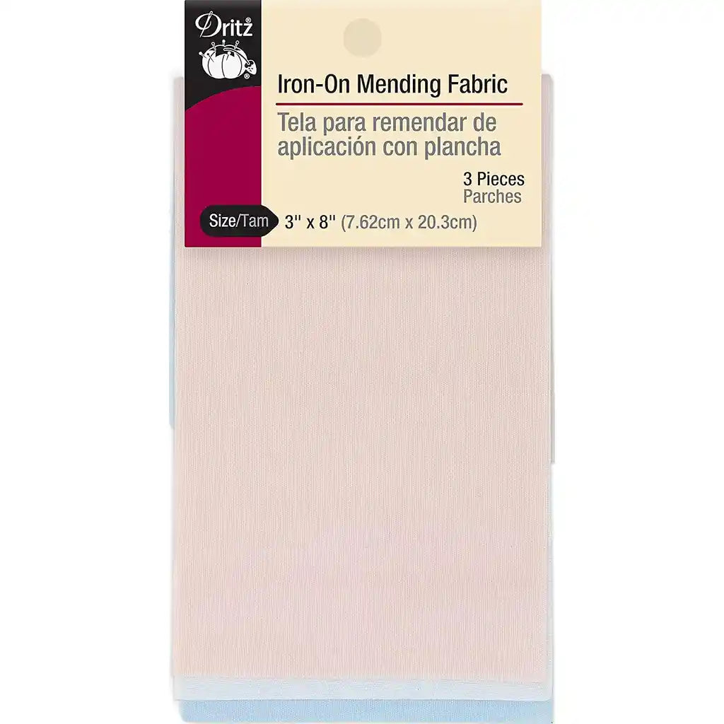 Fabric Mending Iron On 3x8in Light Assorted 3pc