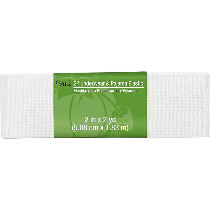 White Underwear & Pajama Elastic, 2in x 2yds
