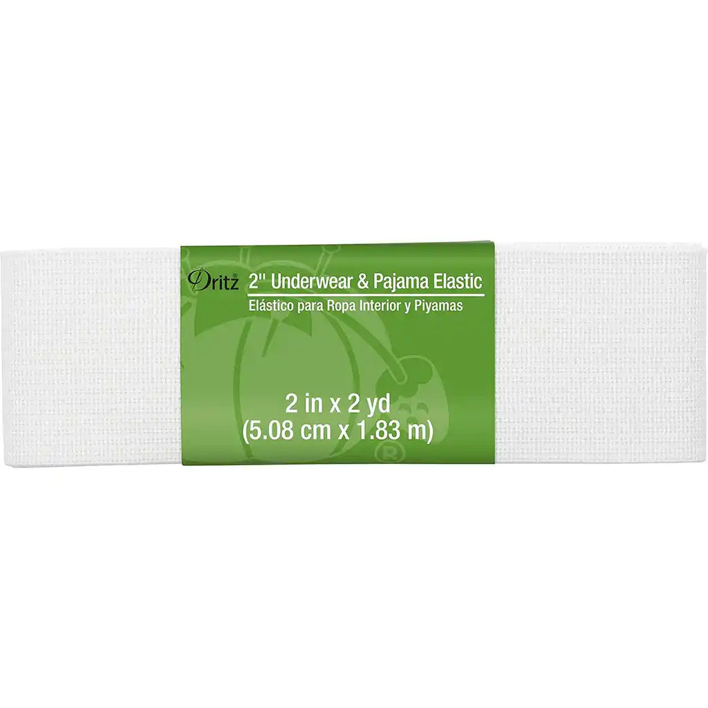 White Underwear &amp; Pajama Elastic, 2in x 2yds