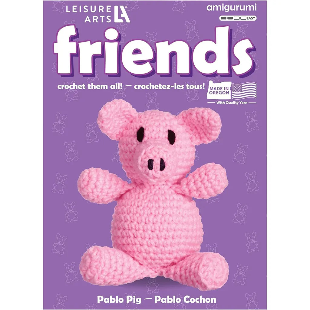 Leisure Arts Crochet Friend Kit Pig