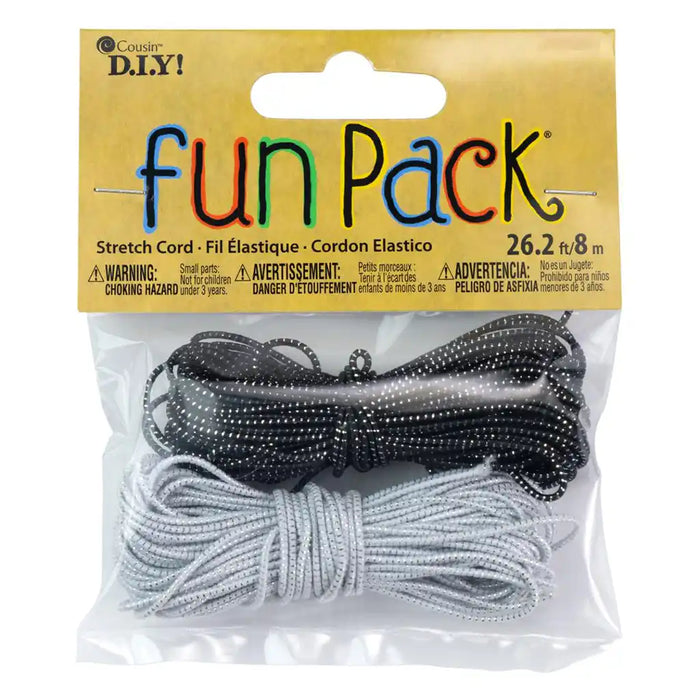 Stretch Cord 26.2ft Black and White