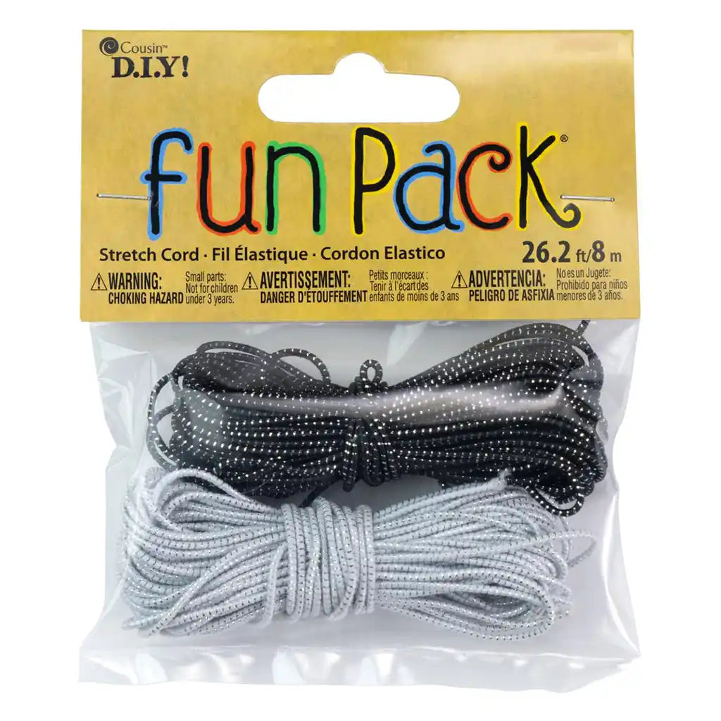 Stretch Cord 26.2ft Black and White