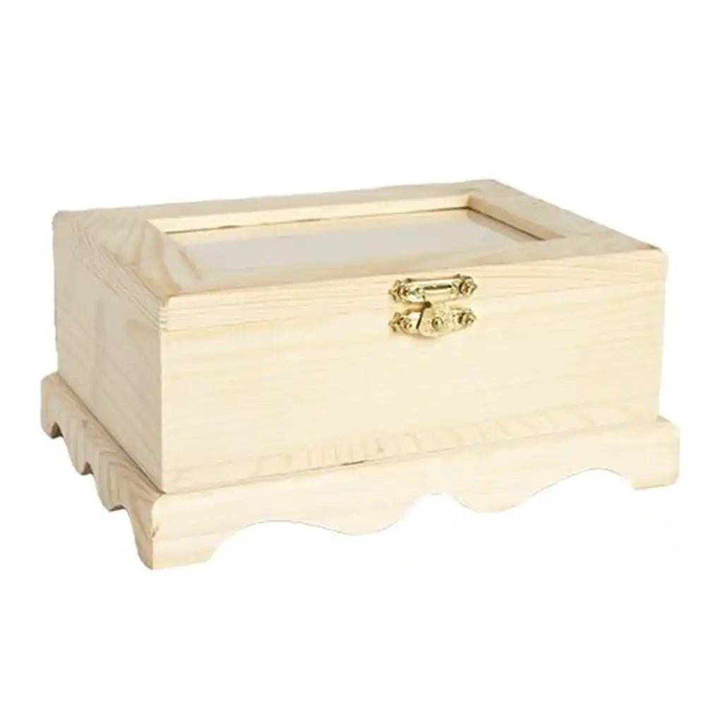 Unfinished Wood Frame Box, 6.5in x 4.8in x 2.8in