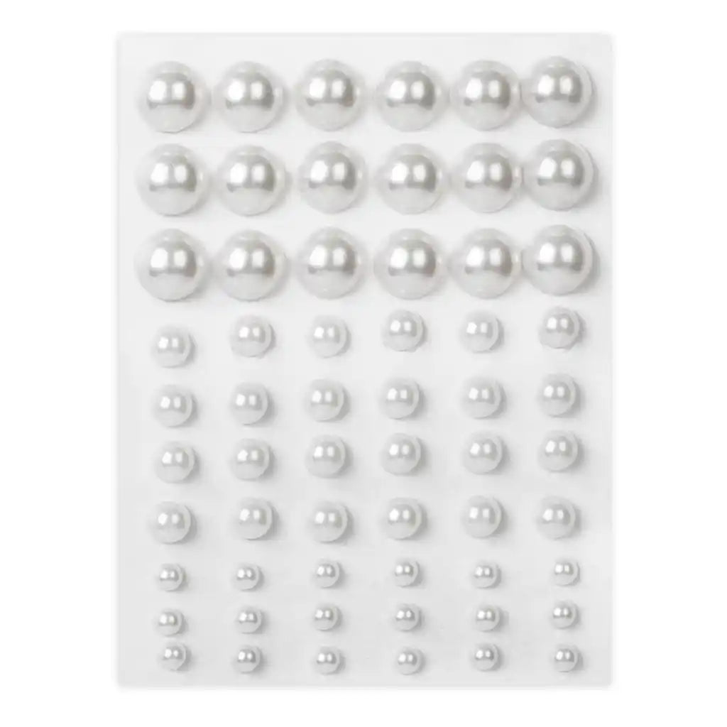 Adhesive Pearls 60/Pkg Pearl White