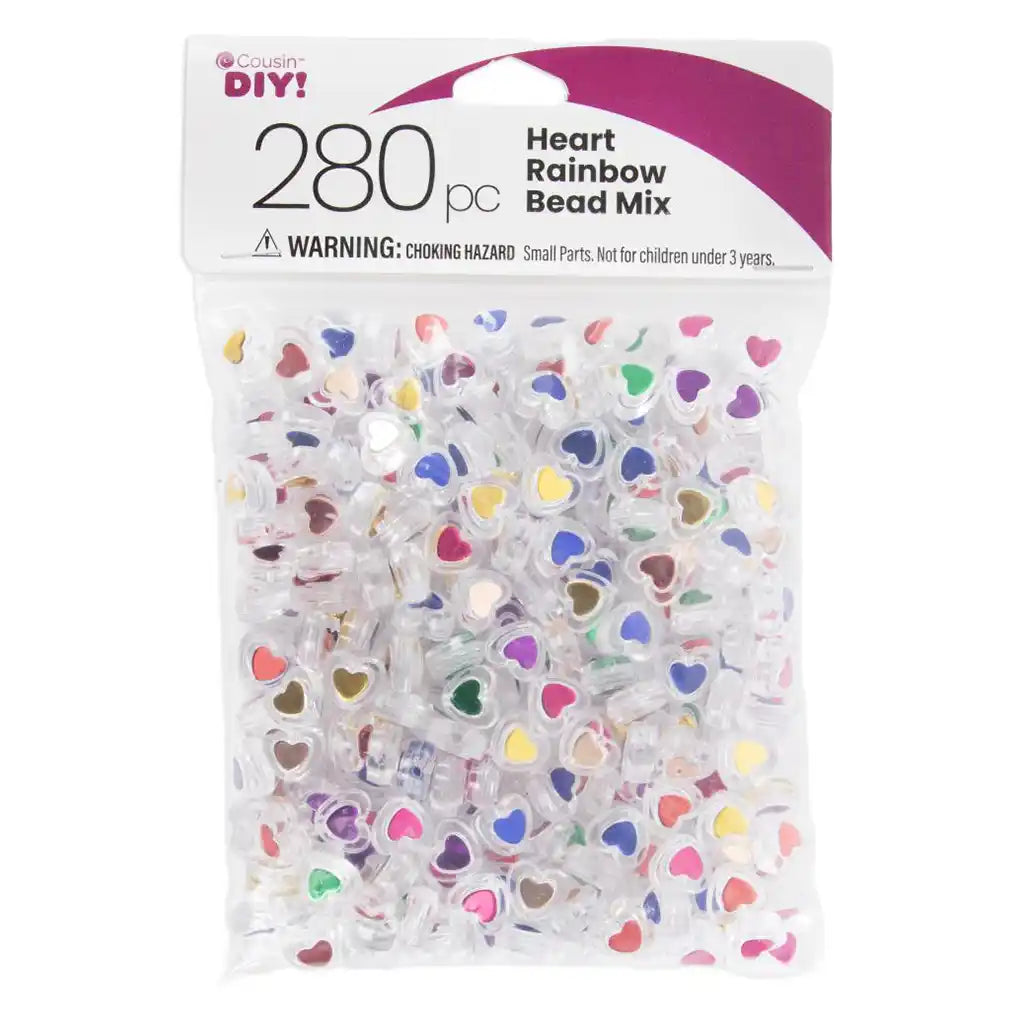 Heart Rainbow Bead Mix 280/Pkg