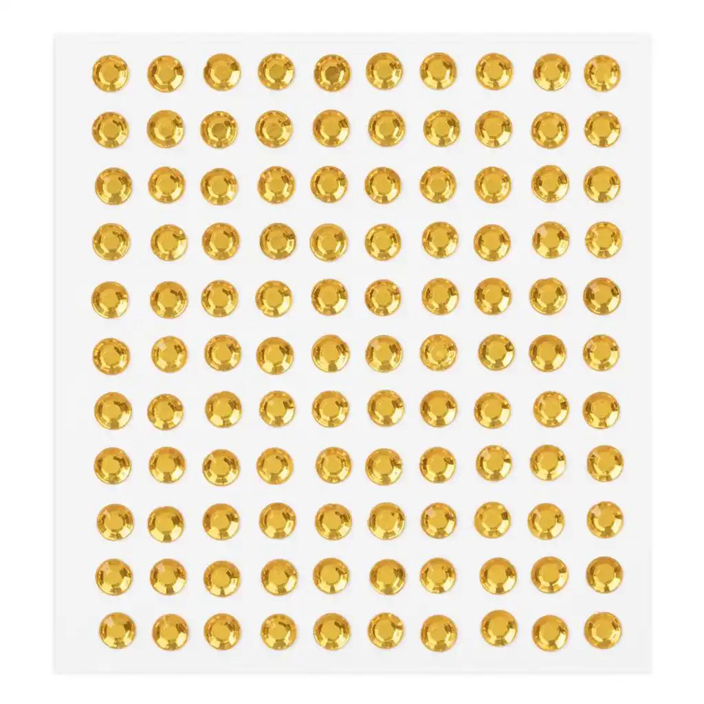 Acrylic Adhesive Gems 6mm, Gold