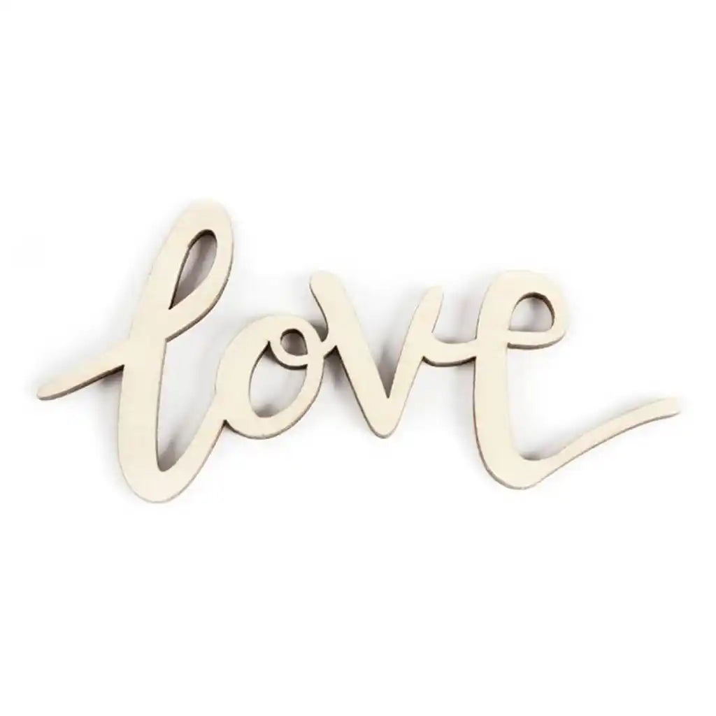 Wood Script Phrase, Love 1