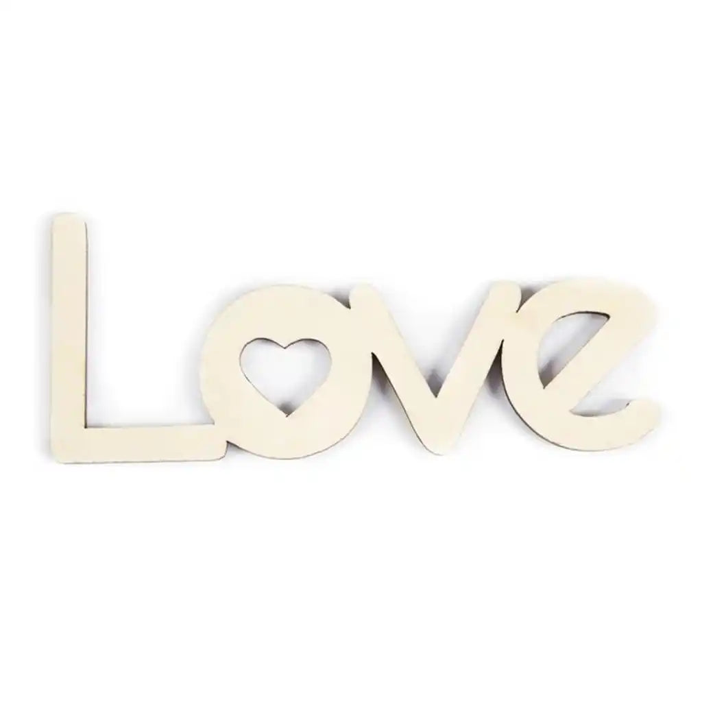 Wood Script Phrase, Love 2