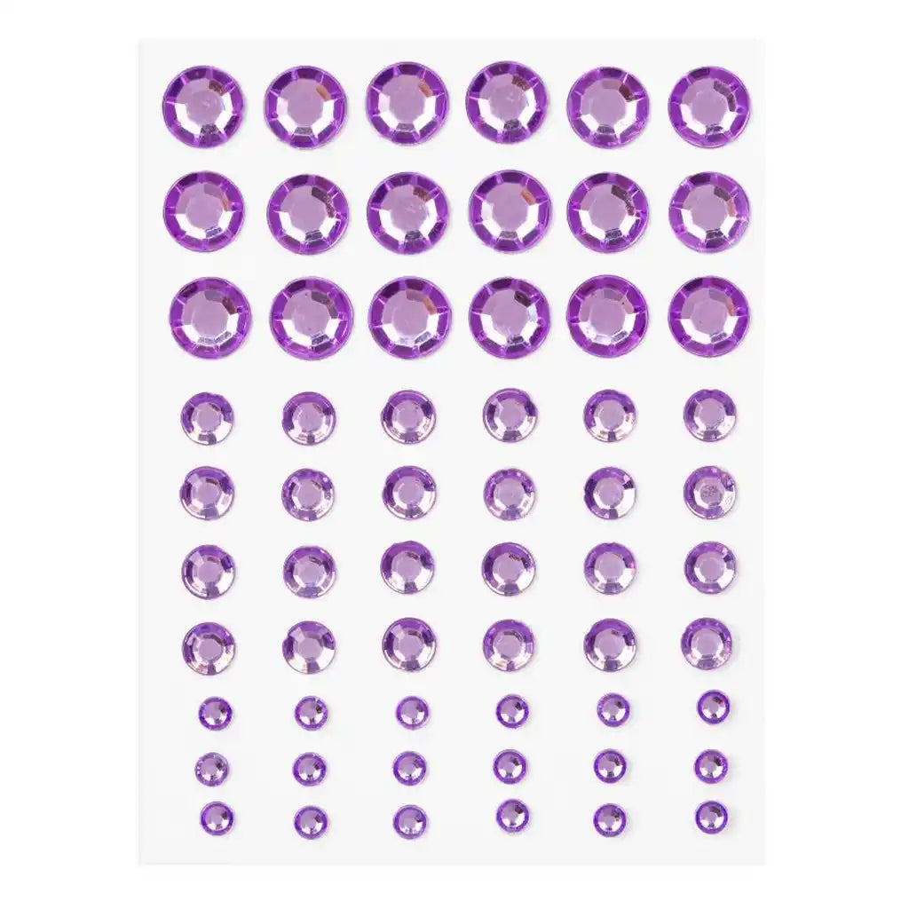 Adhesive Rhinestones 60/Pk, Purple