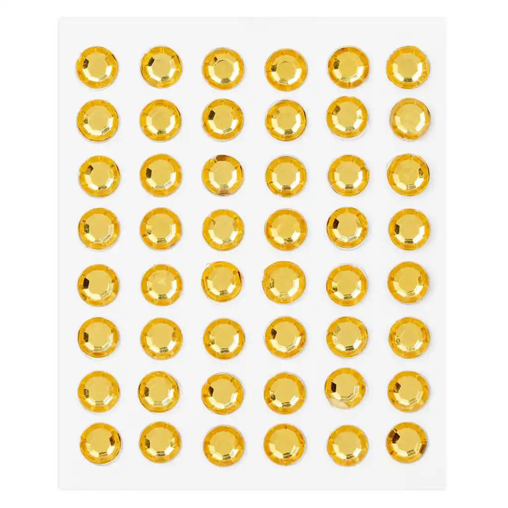 Adhesive Gems 10mm, Gold