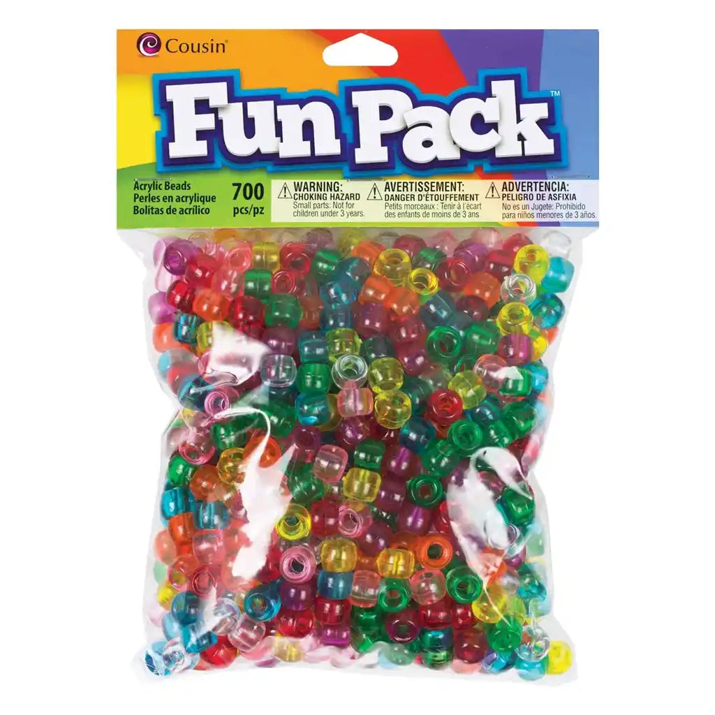 Cousin Pony Bead Mix, Transparent Rainbow