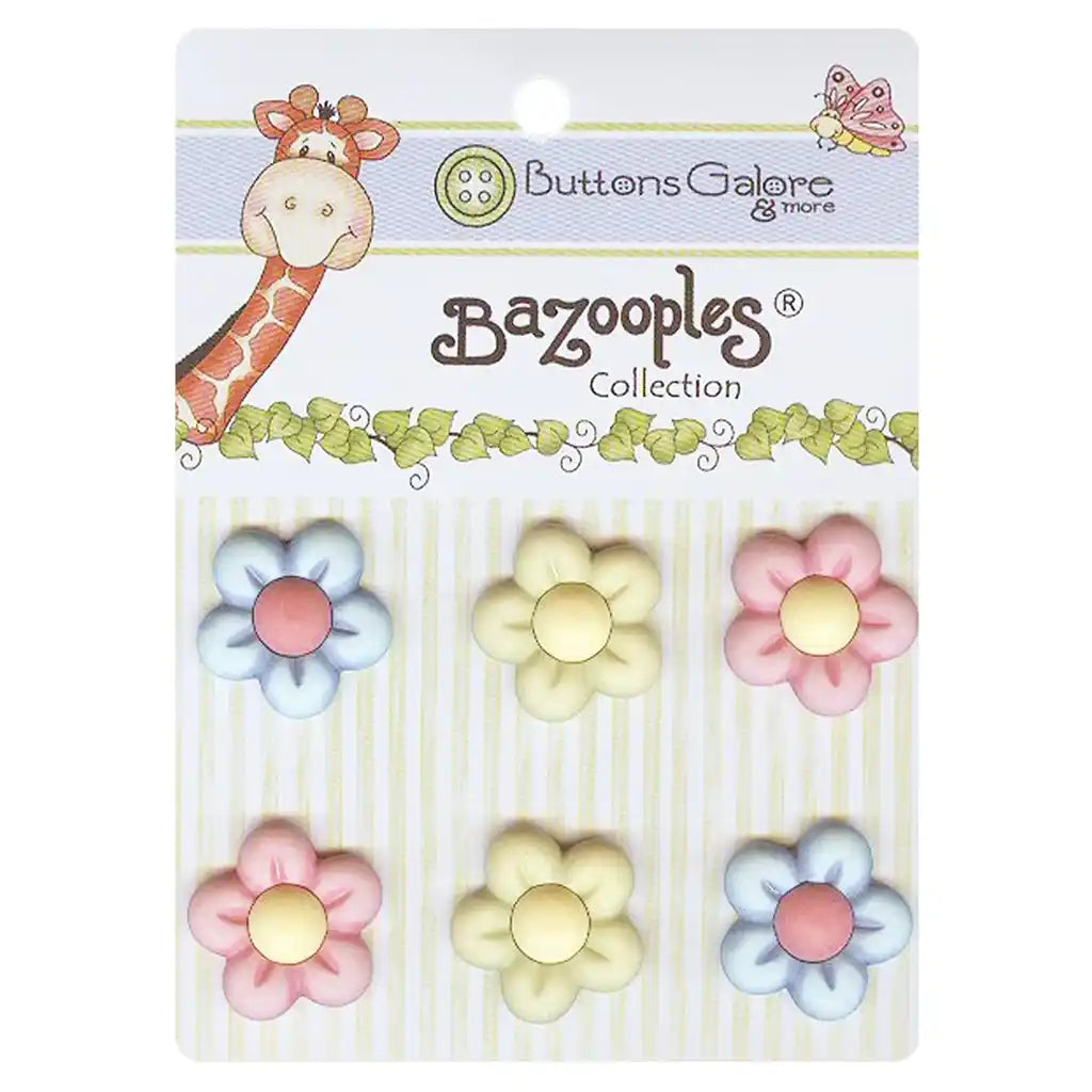 Bazooples Buttons Multi Flower