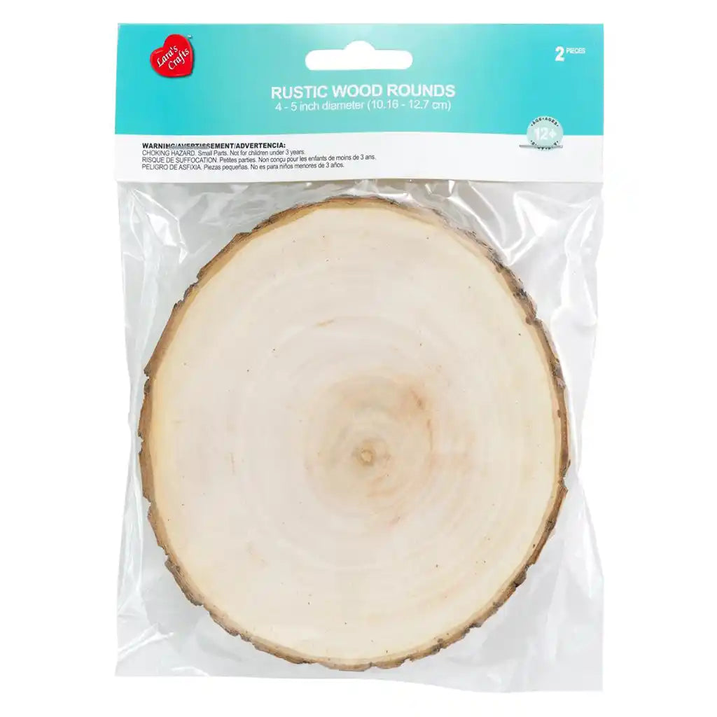 Rustic Wood Rounds 2/Pkg 4-5in