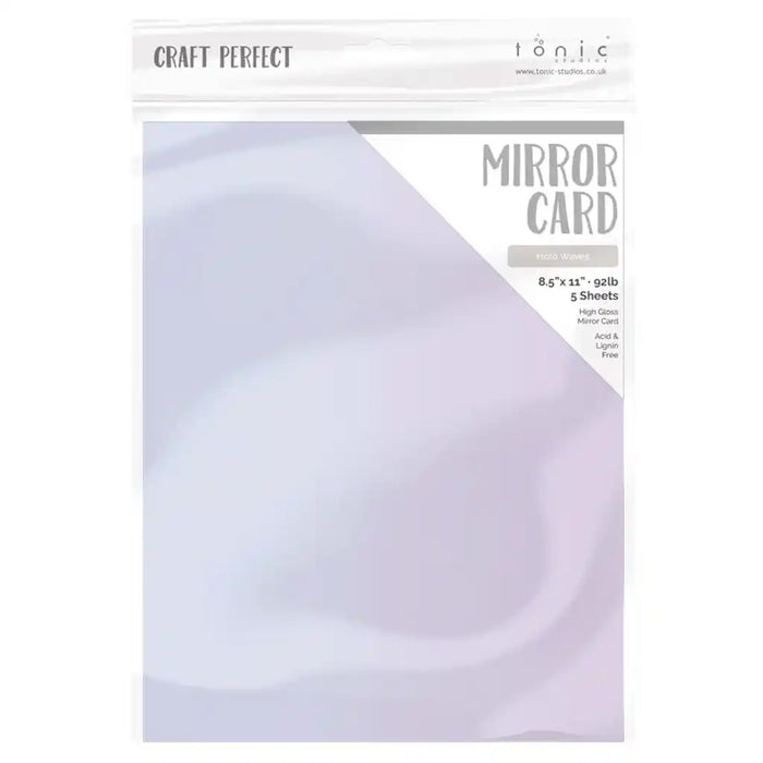 Craft Perfect Mirror Cardstock 8.5in x 11in, 5/Pkg, Holo Waves