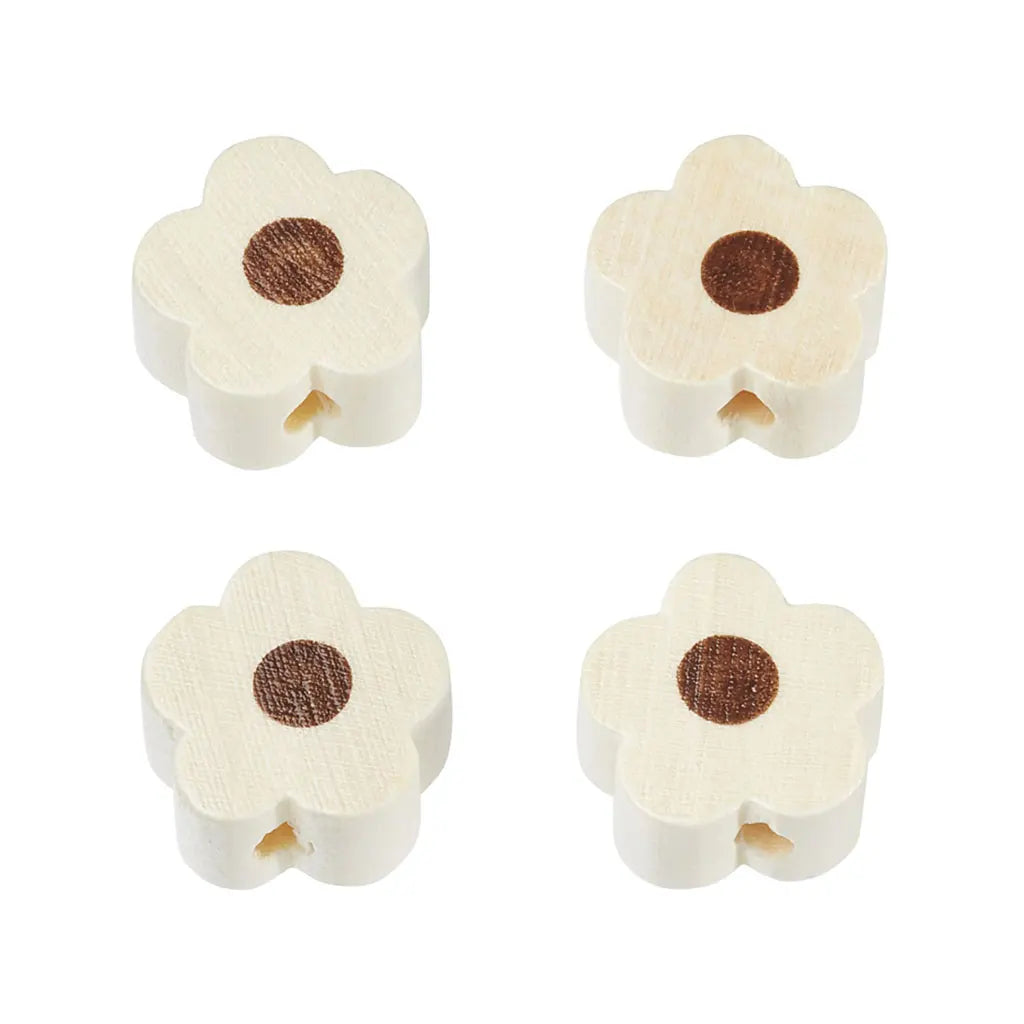 Flower For Dummy Ribbon, 16 x 15.5 x 8mm, Hole: 3mm, Nature, Light, 4pcs