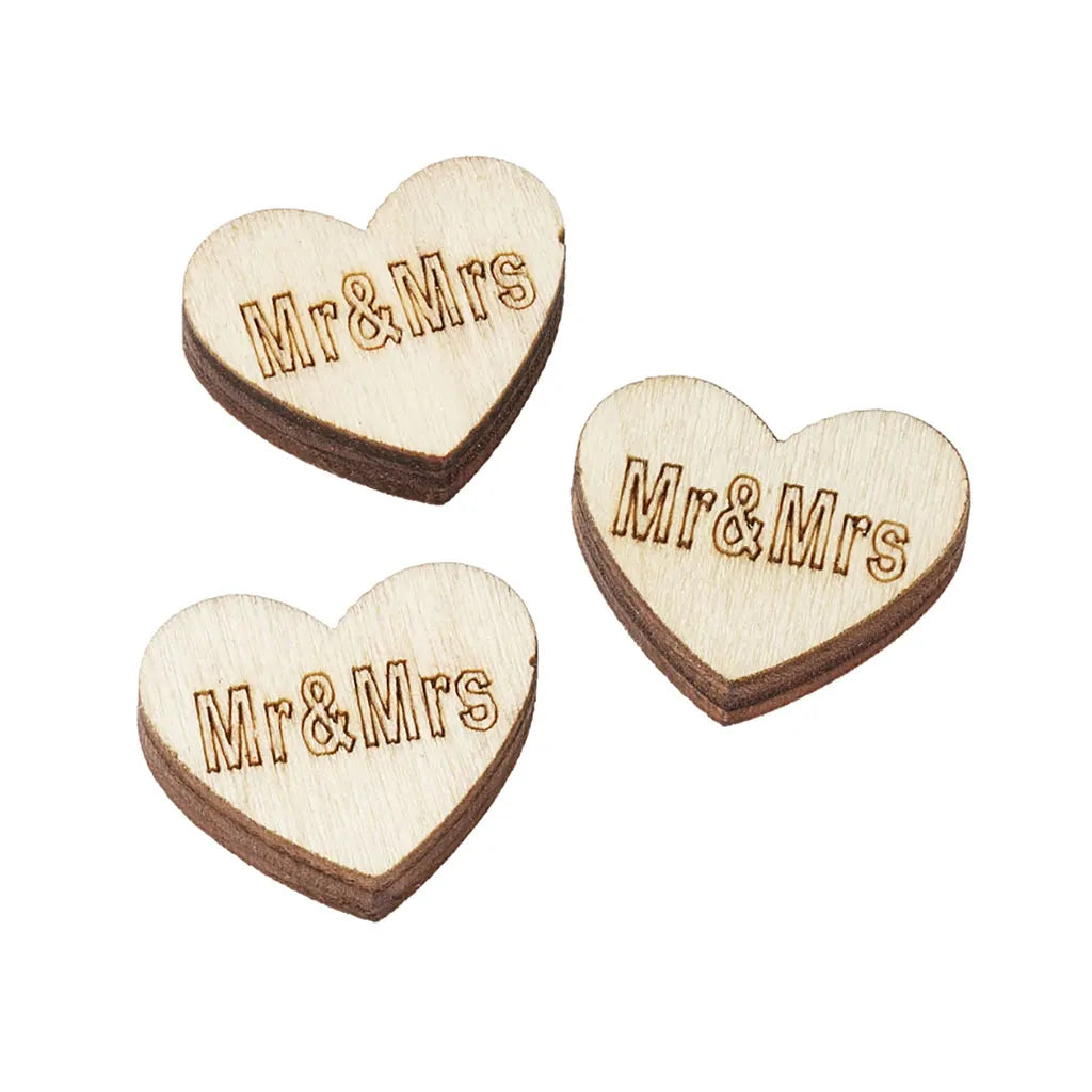 Decoration To Disperse Heart Mr. &amp; Mrs., 1,8cm, 12pcs