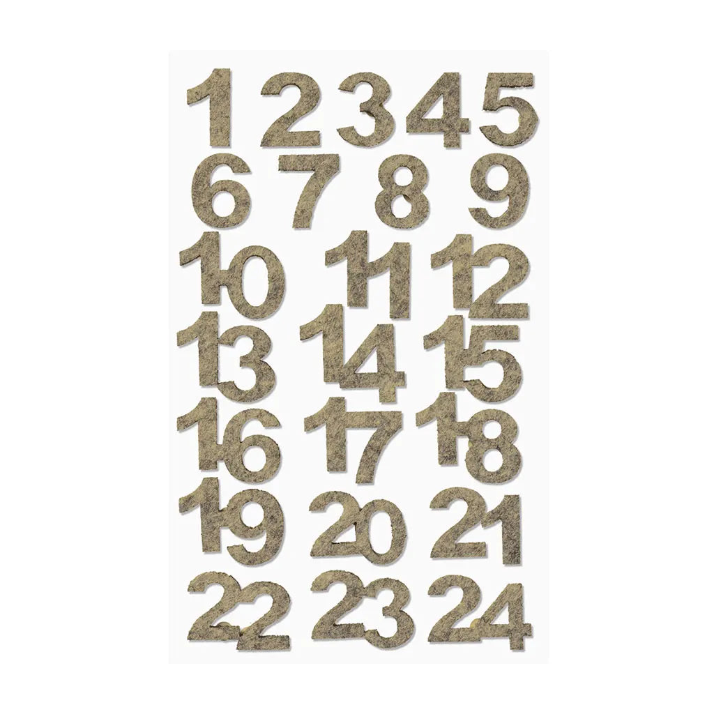 Felt Advent Numbers, 1-24, Tinged With Nature
